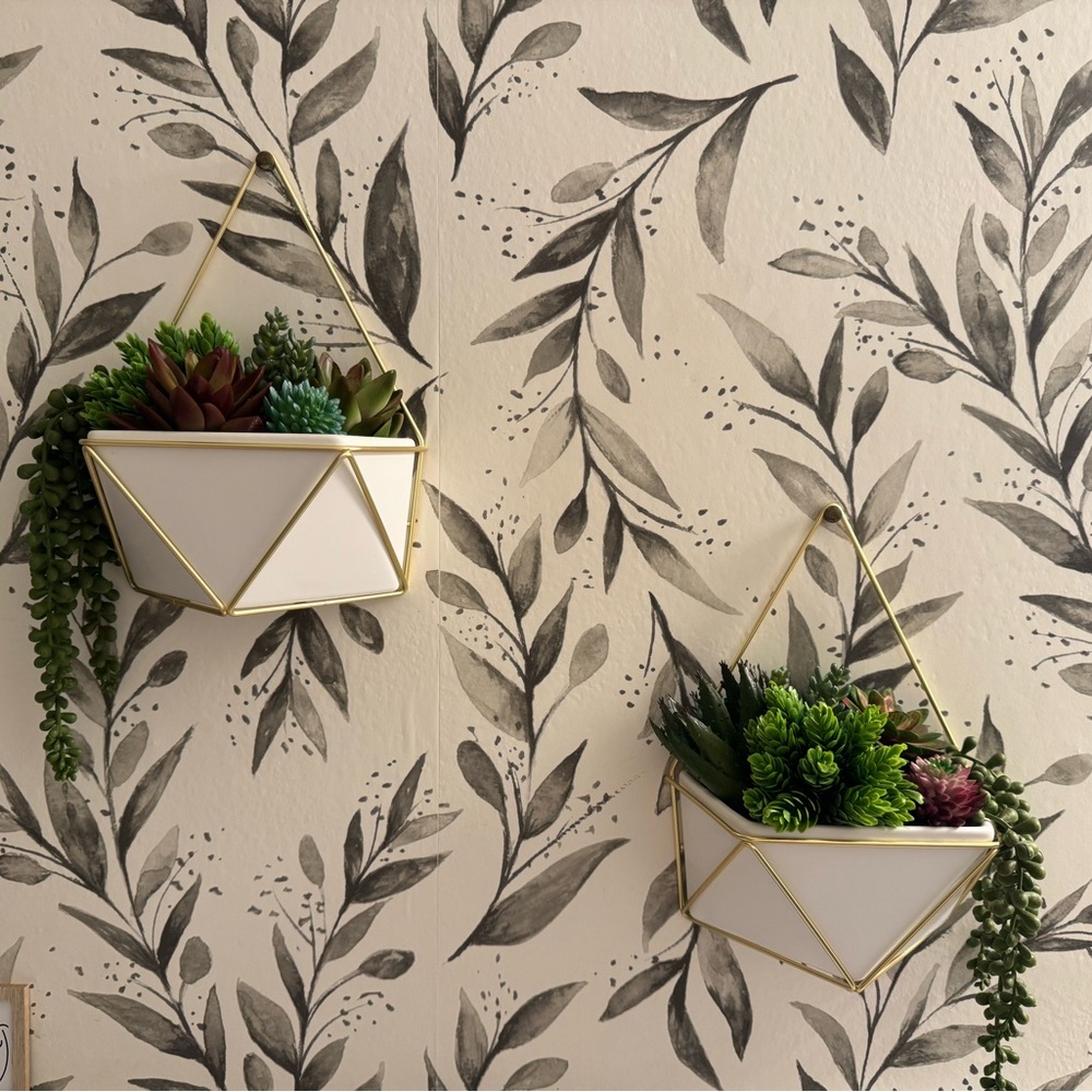 Project 62 Geometric Gold and White Wall Decor Planters